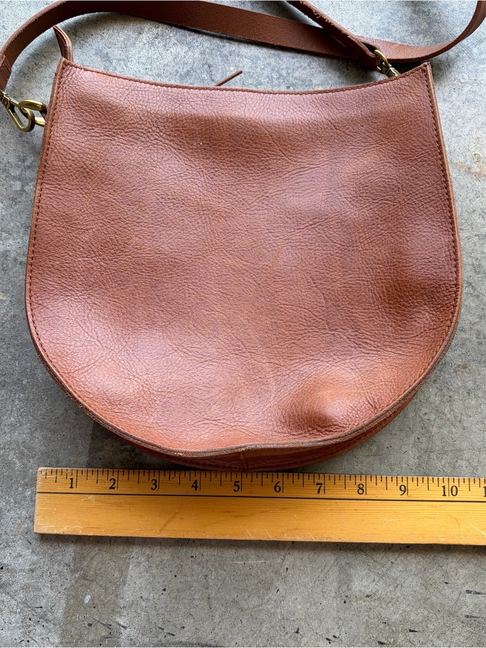 Madewell Transport Saddlebag Bag Nubuck Tan Crossbody - Picture 5 of 6